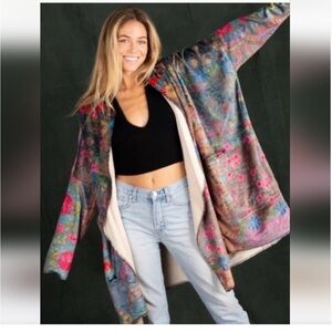 Natural Life Fleece hooded Kimono- S/M